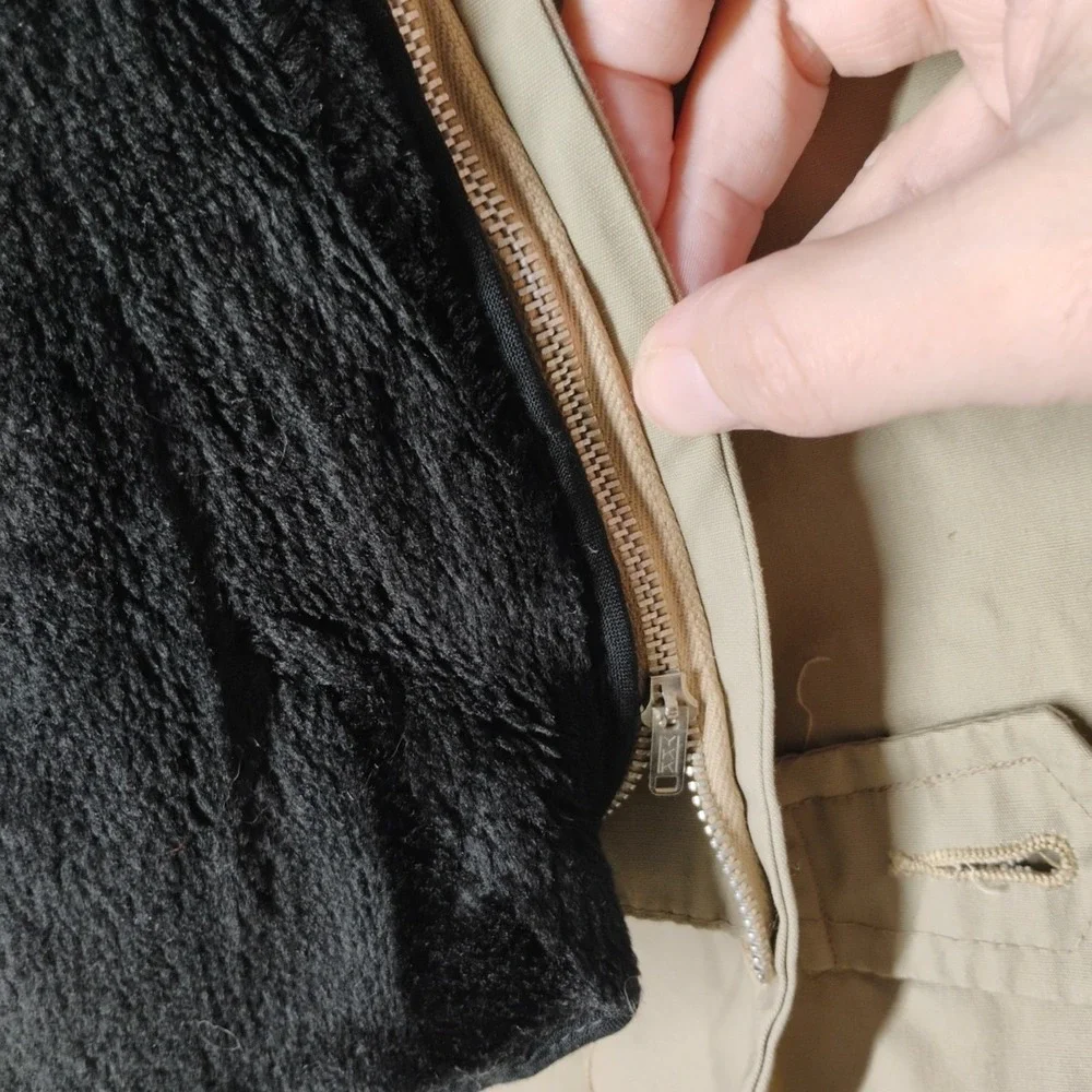 Towncraft Penneys Mens 42 Vintage Long Tan Coat Faux Fur Lined‎ Small Flaw